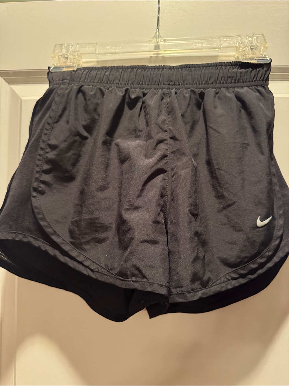 Nike Women's Black Athletic Running Shorts with Swoosh